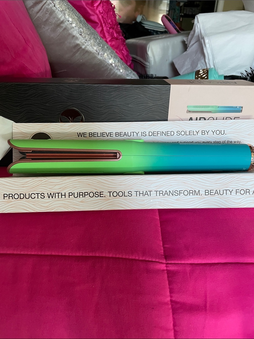 Green to Teal Gradient Hair Straightener Flat Iron